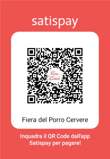 Fiera del Porro Cervere: come pagare con Satispay