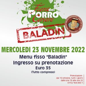 Serata Baladin: mercoledì 25 Novembre