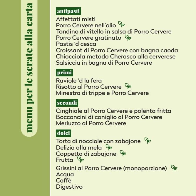Menu alla carta