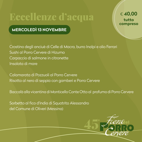 Fiera del Porro Cervere 2024 - Eccellenze d'acqua